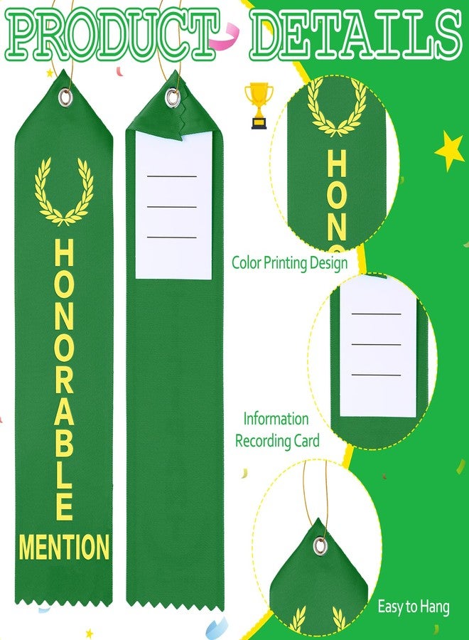 Tingjoo 50 Pcs Honorable Mention Ribbons 8 x 2 Inches Award Ribbons Bulk with Event Card and Rope Participation Award Prize for Competitions Classroom Activities Sports Event Employee - Image 3