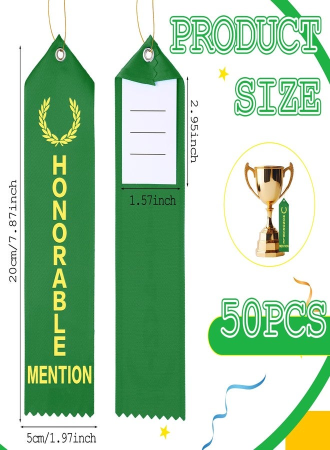 Tingjoo 50 Pcs Honorable Mention Ribbons 8 x 2 Inches Award Ribbons Bulk with Event Card and Rope Participation Award Prize for Competitions Classroom Activities Sports Event Employee - Image 2