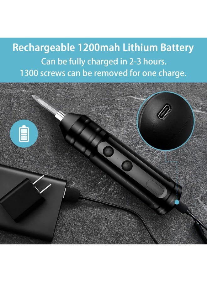 Arabest Cordless Rechargeable Screwdriver, 1200mAh 3.7V Cordless Screwdriver Rechargeable, with 10 Magnetic Bits Electric Screwdriver Sets, Forward and Reverse Rotate (Standard) - Image 4