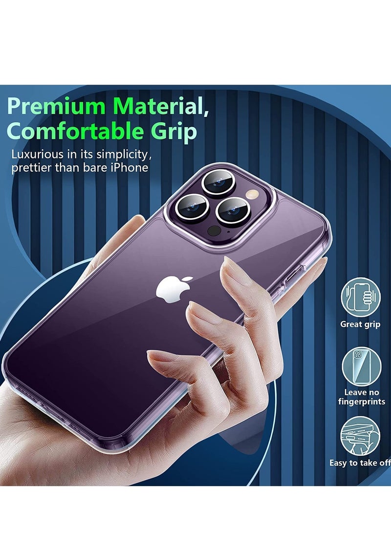 ELTRAZONE [5 في 1] جراب مصمم لهاتف iPhone 14 Plus، لا يتحول إلى اللون الأصفر، حماية عسكرية، مع 2 واقي شاشة من الزجاج المقوى + 2 واقي عدسة الكاميرا ومجموعة حماية شاملة. - Image 3