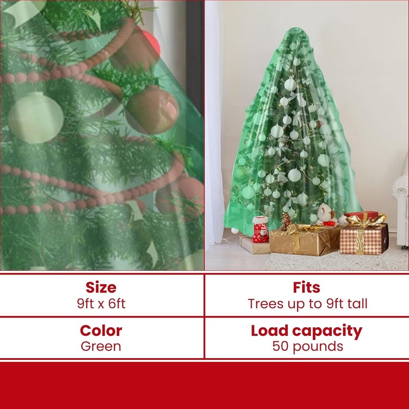 VICMORE Christmas Tree Disposal & Removal Bag (9x6 ft) – Heavy-Duty, Tear-Resistant, Odorless PE Cover for Real or Artificial Xmas Trees – Extra Large, Dustproof & Multi-Use, Green - Image 3
