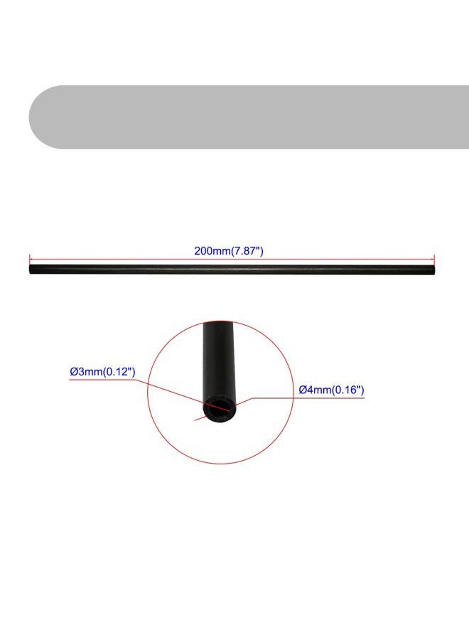 Aopin Carbon Fiber Round Tube 4mm(OD) x 3mm(ID) Carbon Fiber Pultruded Round Tube for RC Hobbies, Drones, Special Projects, Hollow, Length 200mm, 4pcs - Image 2