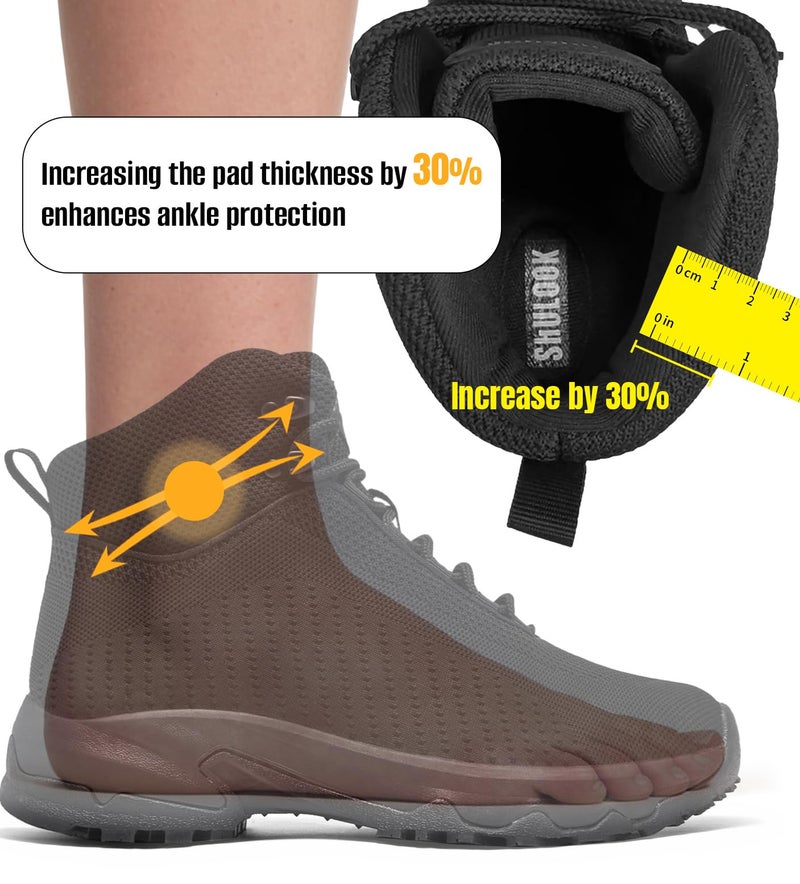 SHULOOK Non Slip Work Boots Women Slip Resistant Comfortable Mesh Kitchen Chef Shoes for Restaurant Food Service Lightweight Walking Shoes Ankle Support,Black 8 - Image 2