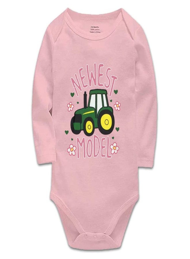 YCICIVDee Baby Bodysuit Green Tractor Model Farmer Baby Tractor Long Sleeve 0-3 Months Pink - Image 1
