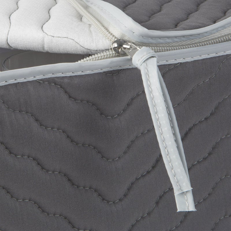 Richards Stemware Storage Chest -Deluxe Quilted Microfiber (Light Gray) (15.5" x 12.5 x 10) - Image 4