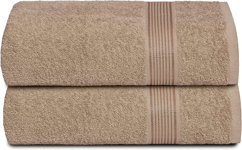 TIQH 100 Turkish Cotton Quick Dry Soft Touch and Absorbent Towels Pack of 2 Tan 16x24 Hand