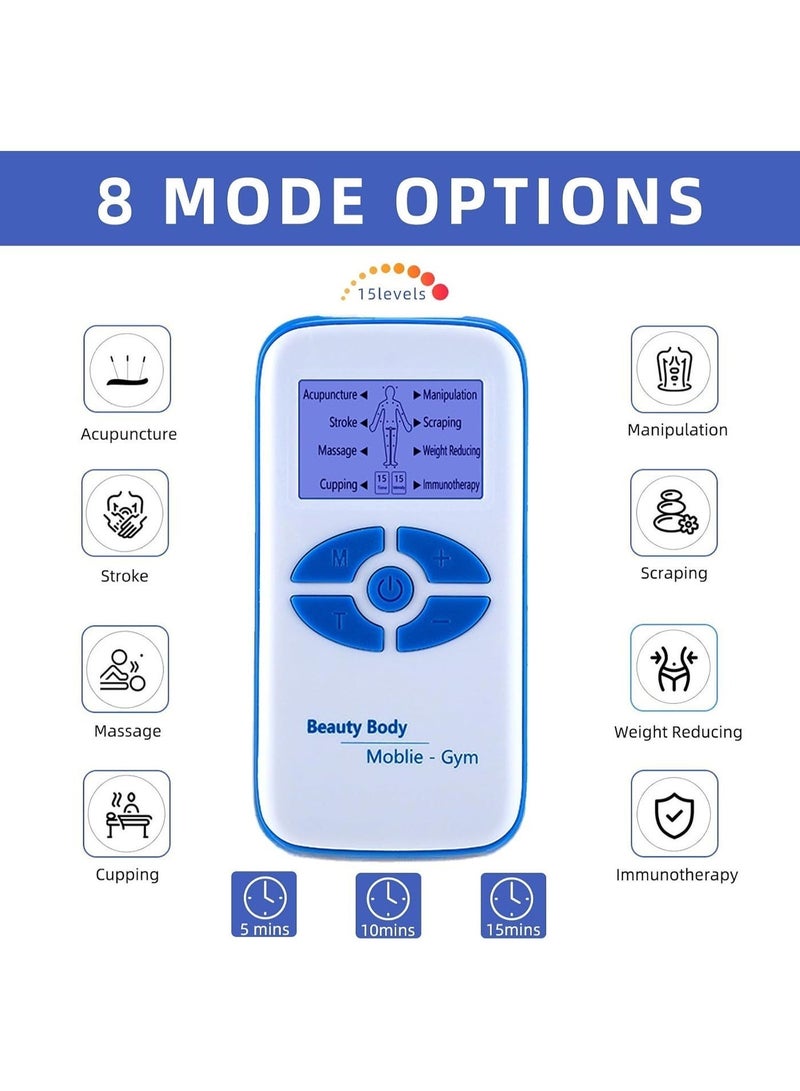 Kimaya TENS Machine – Muscle Stimulator for Body Relaxation, Machine for Pain Relief with 8 Massage Modes, Electric Pulse Massager EMS Unit with 8 Modes & 4 Pads - Image 5