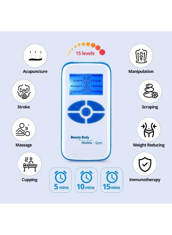 Kimaya TENS Machine – Muscle Stimulator for Body Relaxation, Machine for Pain Relief with 8 Massage Modes, Electric Pulse Massager EMS Unit with 8 Modes & 4 Pads - Image 2