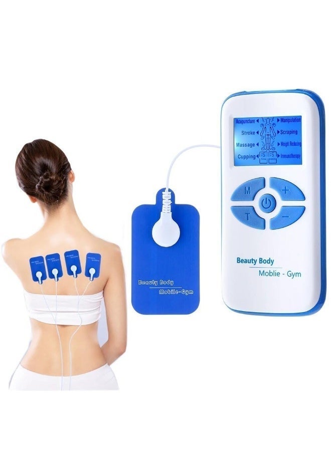 Kimaya TENS Machine – Muscle Stimulator for Body Relaxation, Machine for Pain Relief with 8 Massage Modes, Electric Pulse Massager EMS Unit with 8 Modes & 4 Pads - Image 1