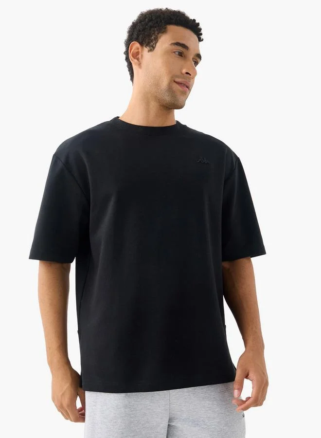 Kappa Logo Embroidered Crew Neck T-shirt with Short Sleeves