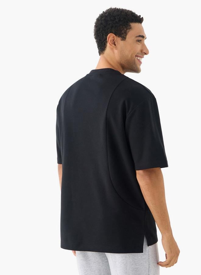 كابا تيشيرت كابا قطن مطرز بياقة دائرية وأكمام قصيرة - Image 3