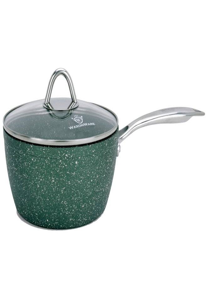 WaxonWare Emerald 2.5 Quart Sauce Pan with Lid, Ultra Nonstick Pot, Small Saucepan with Lid, NonToxic Ceramic Nonstick Saucepan, Pot, Cooking Pot, Dishwasher Safe Sauce Pan, Small Pots for Cooking - Image 1