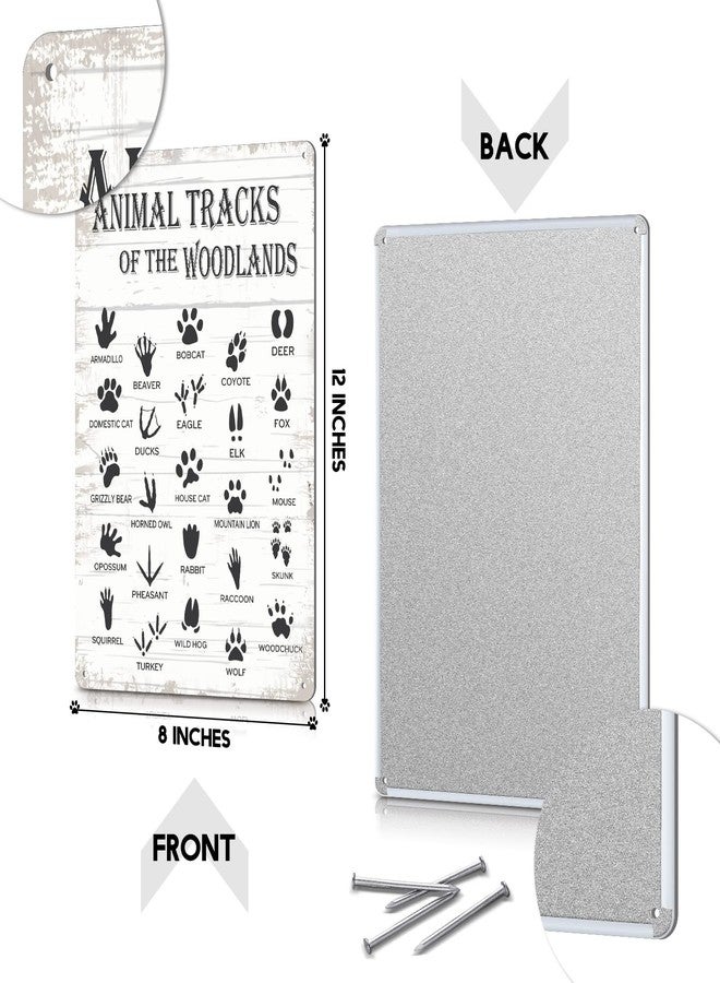 Shimeyao 8 x 12 Inch Animal Track Field Guide Sign Nursery Baby Boys Kids Tin Sign Woodland Nature Forest Cabin Log Rustic Animal Track Farmhouse Gifts Country Theme House Wall Metal for Home Bedroom Decor Men - Image 2