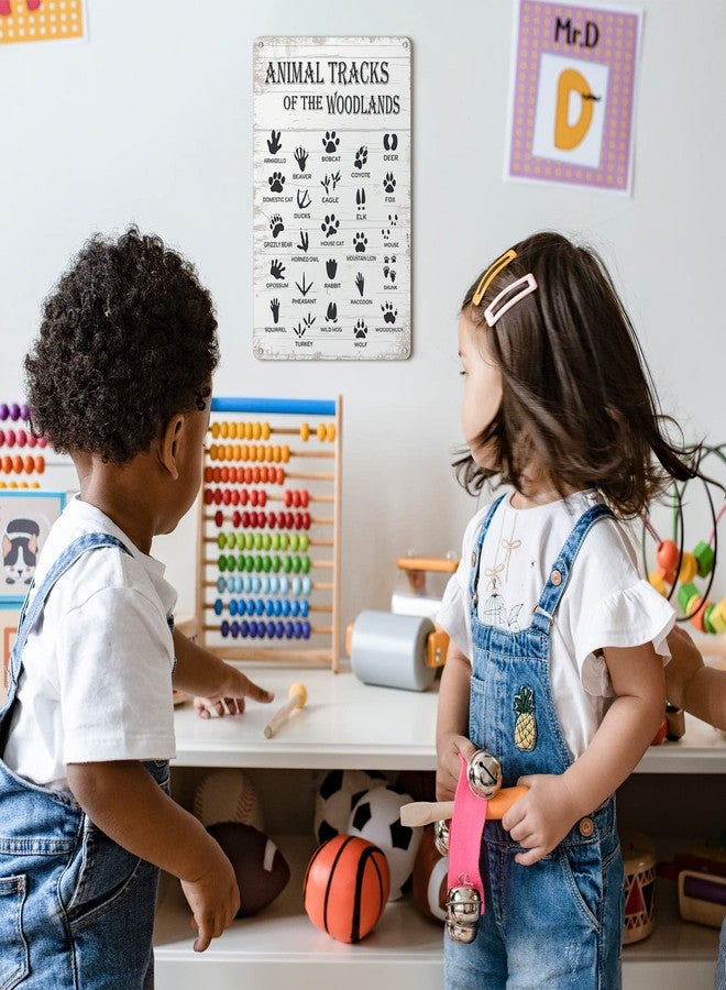 Shimeyao 8 x 12 Inch Animal Track Field Guide Sign Nursery Baby Boys Kids Tin Sign Woodland Nature Forest Cabin Log Rustic Animal Track Farmhouse Gifts Country Theme House Wall Metal for Home Bedroom Decor Men - Image 3