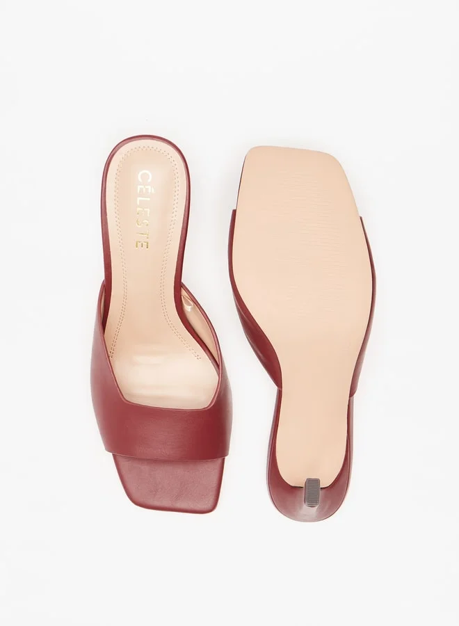 Celeste Women's Solid Slip-On Sandals with Stiletto Heels