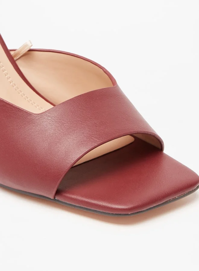 Celeste Women's Solid Slip-On Sandals with Stiletto Heels
