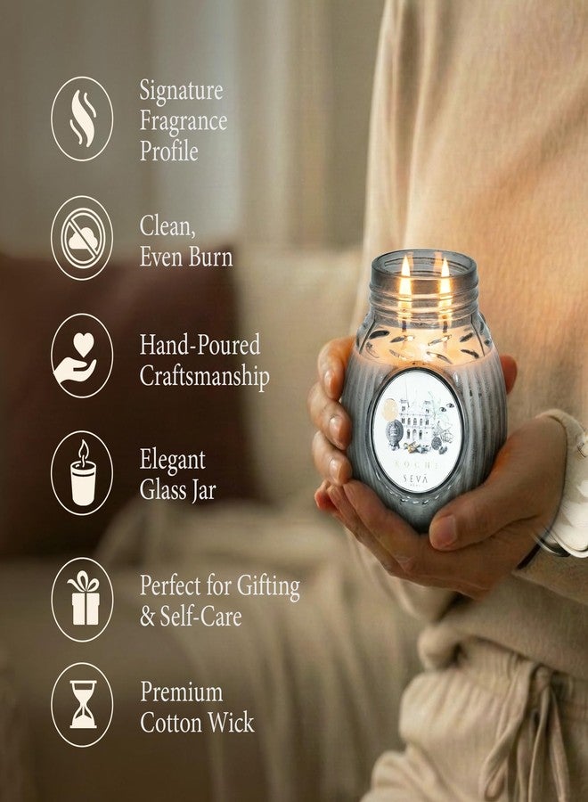 SEVA HOME Ode to India Kochi Spice Fusion Candle | Natural Soy Wax with Cotton Wick | Long-Lasting Aroma | Decorative Home & Gifting Candle | 330g - Image 5