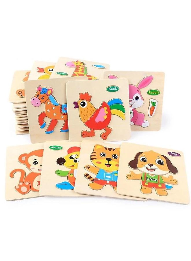 Wooden Puzzles for Kids Boys and Girls Animals Set Monkey - Image 2