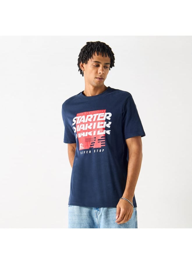 STARTER - Starter Logo Print Crew Neck T-shirt with Short Sleeves - Image 1