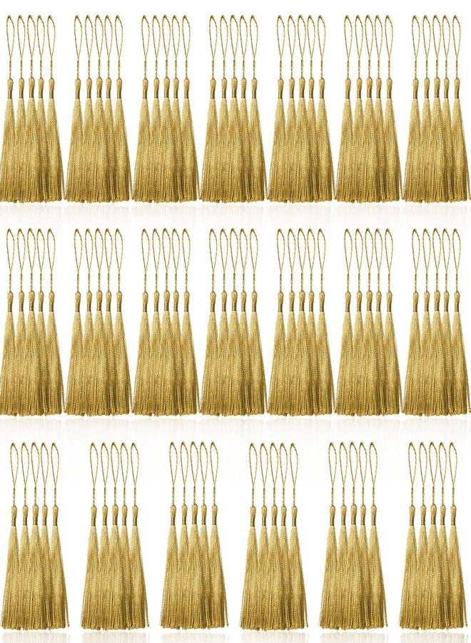 كريتريل مجموعة كريتريل من 100 قطعة من الشرابات الذهبية الصغيرة بطول 13 سم/5 بوصات مع حلقات، مثالية للفواصل المرجعية، وصناعة المجوهرات، والمشاريع اليدوية. - Image 1