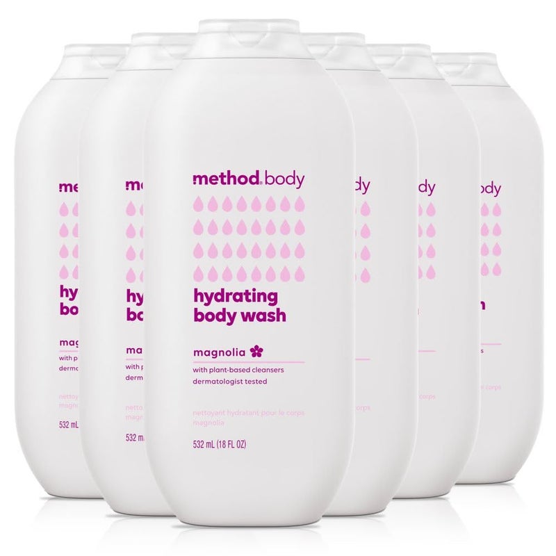 Method Body Wash Magnolia Paraben and Phthalate Free 18 oz Pack of 6