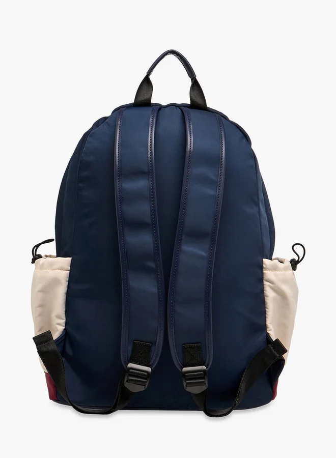 Lee Cooper Printed Backpack with Adjustable Shoulder Straps and Zip Closure - 13x30x41 cm
