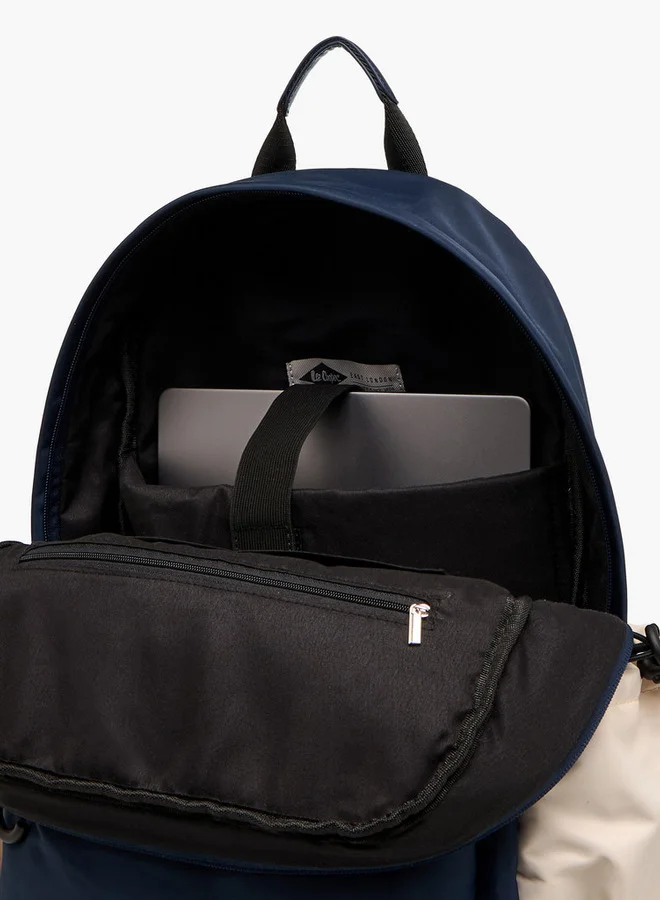 Lee Cooper Printed Backpack with Adjustable Shoulder Straps and Zip Closure - 13x30x41 cm