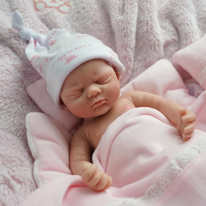 Mire & Mire 12" Reborn Baby Dolls,Newborn Baby Doll, Real Full Body Silicone Baby Dolls, Not Vinyl Dolls - 19 - Image 4
