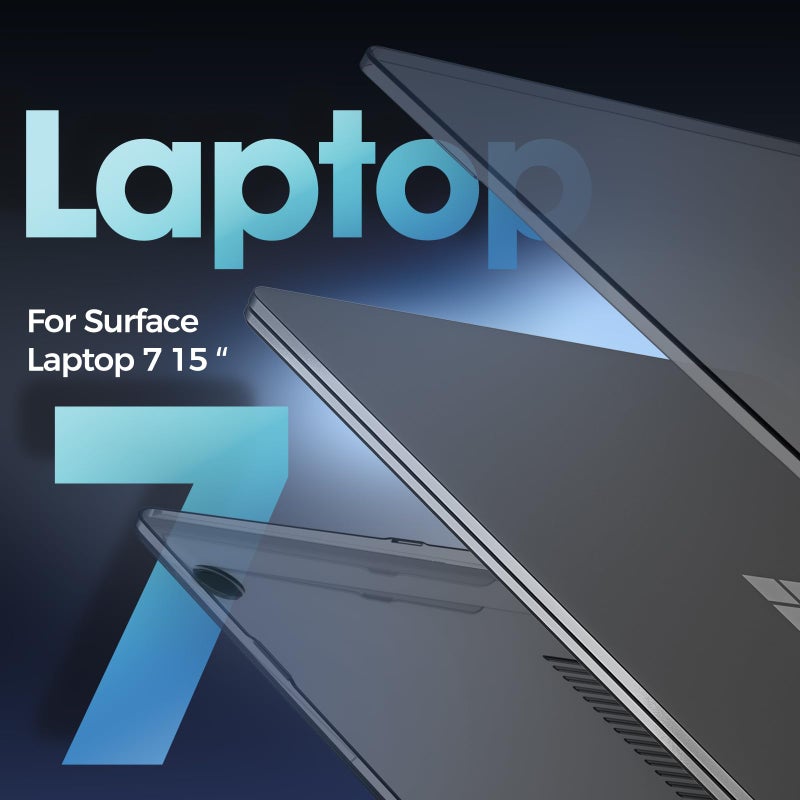 Procase حافظة ProCase الواقية لجهاز Microsoft Surface Laptop 7 15 بوصة إصدار 2024، غطاء صلب شفاف بتصميم متين وخفيف الوزن - أسود - Image 4