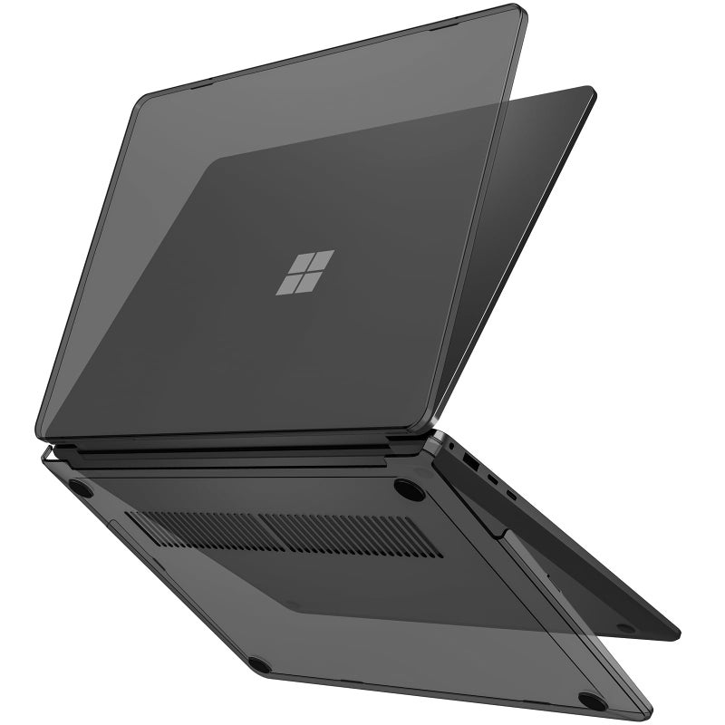 Procase حافظة ProCase الواقية لجهاز Microsoft Surface Laptop 7 15 بوصة إصدار 2024، غطاء صلب شفاف بتصميم متين وخفيف الوزن - أسود - Image 1
