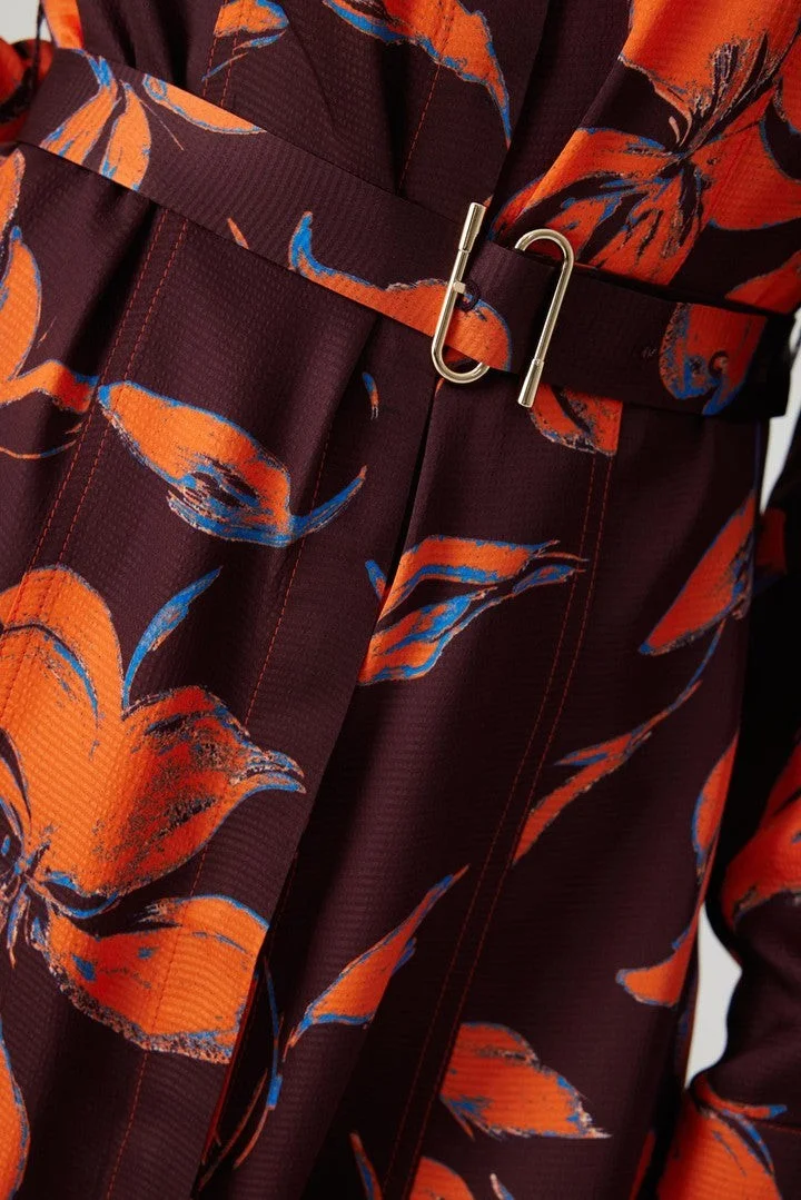 EXQUISE Floral Pattern Regular Midi Dress