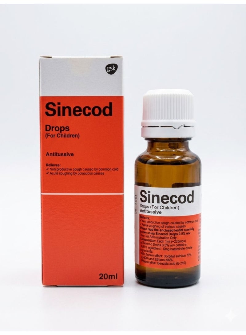 Sinecod 20ml 0.5% Drops (Soothes Throat & Reduces Cough)
