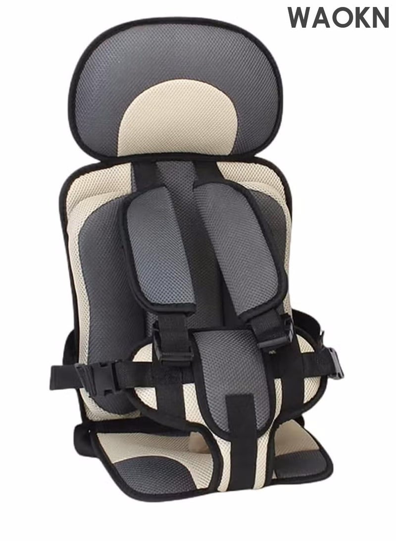WAOKN Child Safety Seat Mat Baby Car Seat  Simple Car Portable Seat Belt Suitable 0 months to 6 years Child Safety Seat Car Convenient Removable and Washable Baby Safety Seat Portable Child Car Safety Chair with Five-point Safety Belt - Image 1
