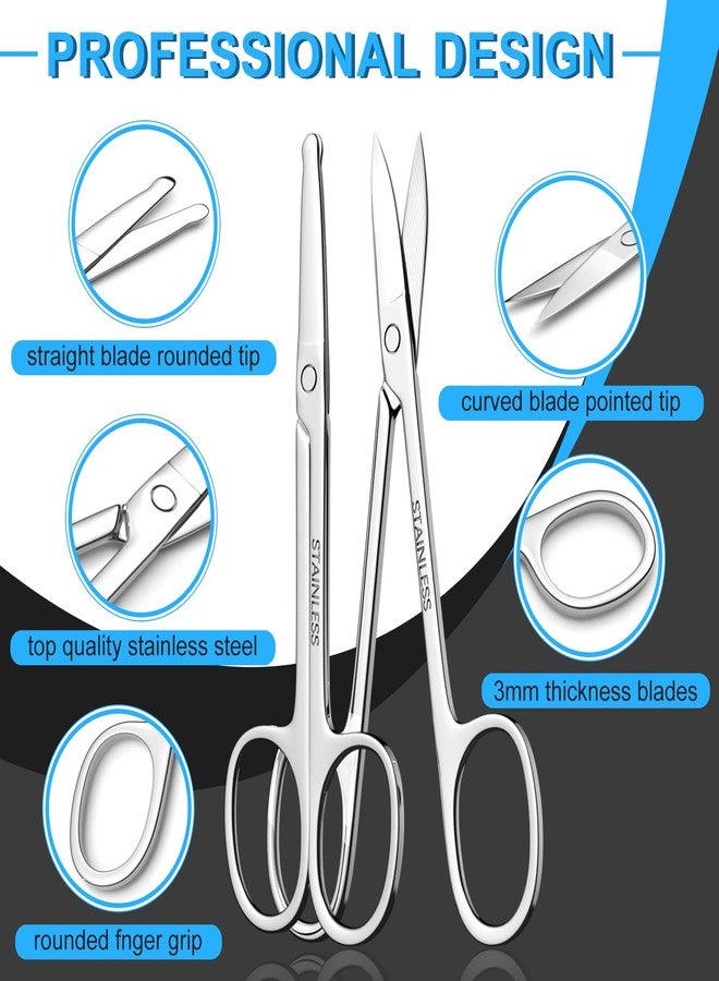 ptiysta Men's and Women's Facial Hair Small Scissors, Eyebrow, Nose, Beard, Whisker, Eyelash, Ear Hair Trimming Set, Curved and Rounded Safety Tip Scissors for Haircutting 2pcs - Image 3