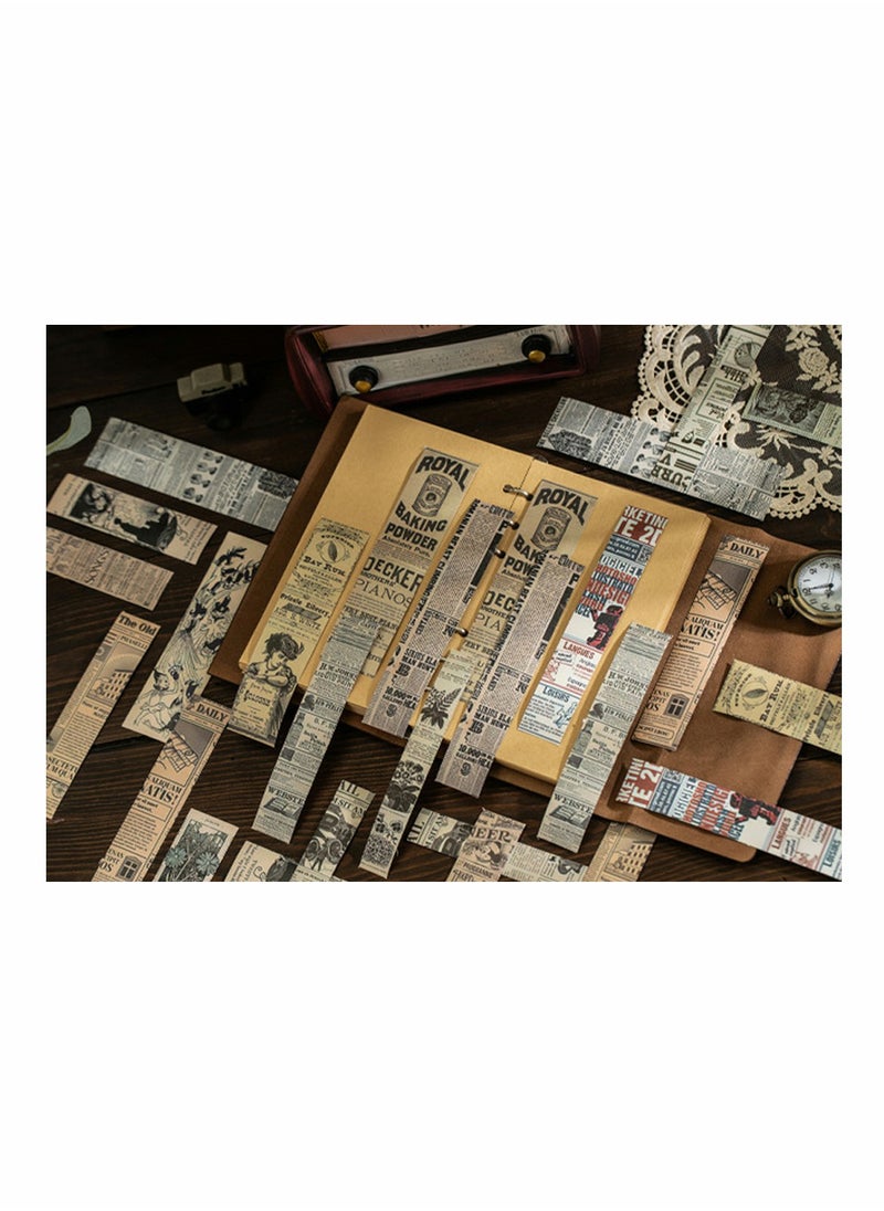 SYOSI - 120 Pcs Stickers for Journaling, SYOSI Decorative Sticker for Scrapbooking, Album, Junk Journal, Planners, Calendars and Notebook, Kid DIY Arts Crafts (Old Newspaper, Bills, Space Voyage) - Image 1