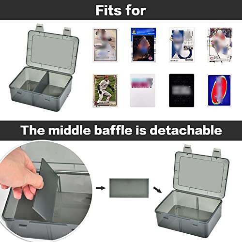 ALCYON 1600+ Baseball Card Storage Box, Sports Cards Holder Organizer Hard Plastic Display Case Compatible with Baseball/Football/for MTG/for PM for Collector (Bag Only)-Grey - Image 2