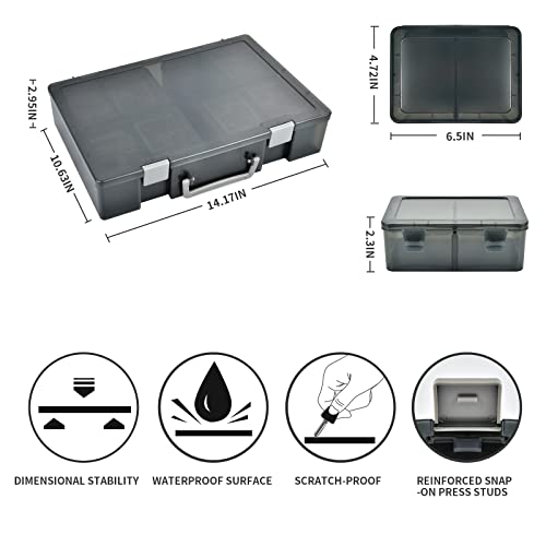 ALCYON 1600+ Baseball Card Storage Box, Sports Cards Holder Organizer Hard Plastic Display Case Compatible with Baseball/Football/for MTG/for PM for Collector (Bag Only)-Grey - Image 5