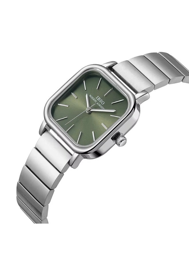 IBSO Women's silver-Tone Square Dial Bracelet Watch S9258L