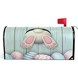 Wamika Wamika Funny Easter Rabbit Mailbox Cover Cute Eggs Bunny Mailbox Covers Magnetic Mailbox Wraps Post Letter Box Cover  - Image 1