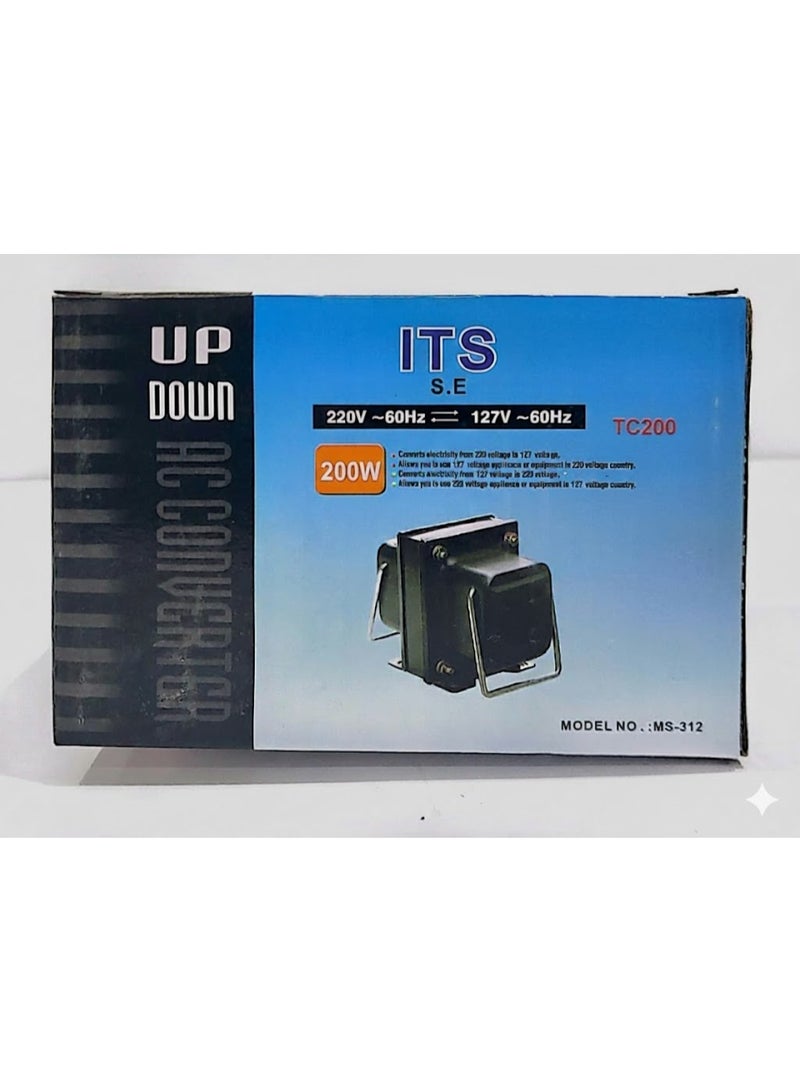 SE Automatic Converter 220V/110V and Vice Versa 110V/220V - 200W - Made in Taiwan Color: Black Input Voltage: 220.0 Volts - Image 1