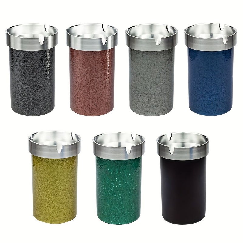 Light Gray Aluminum Car Ashtray Durable Alloy Fits Most Vehicles Auto Interior Accessory - Image 3