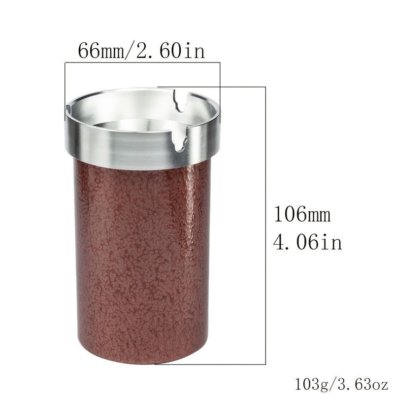 Light Gray Aluminum Car Ashtray Durable Alloy Fits Most Vehicles Auto Interior Accessory - Image 4
