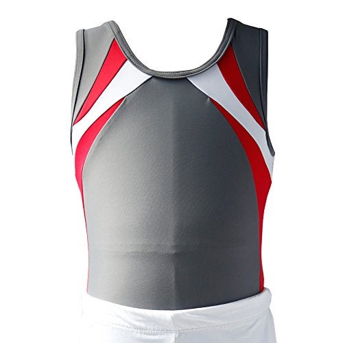 NEW DANCE Boy's Gymnastics Leotard Toddler Ballet Dance Practice Atheletic Competition Training Tank Gray,SC - Image 2