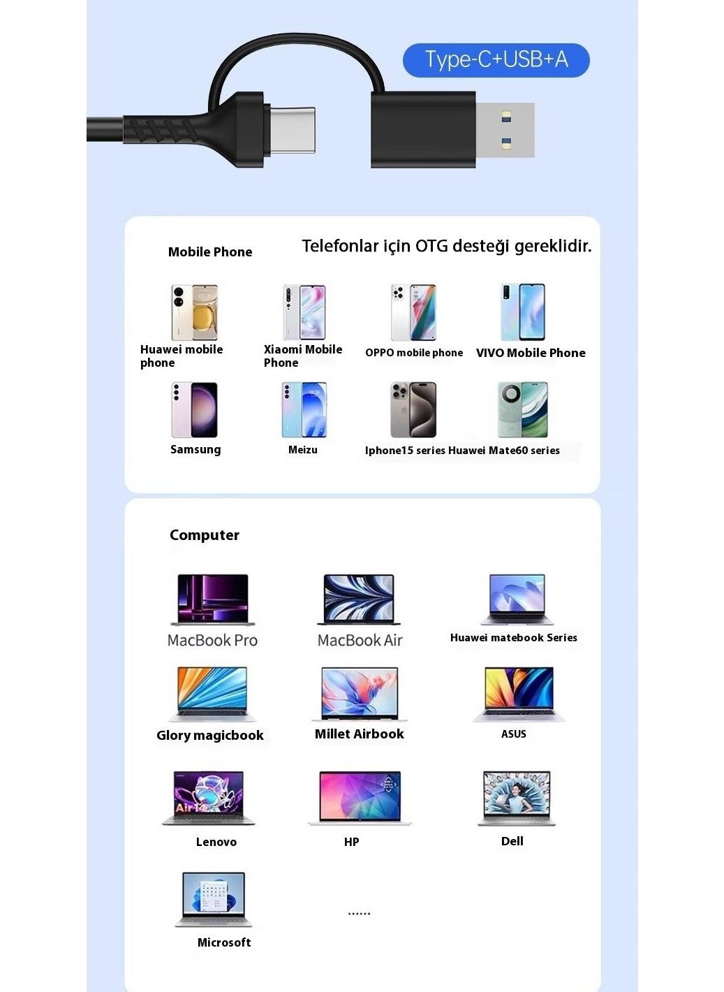Apera - MT84 8in1 Multi Input CF Card Reader Mac and OTG Phone Type-C 5gbps Data Transfer - Image 1