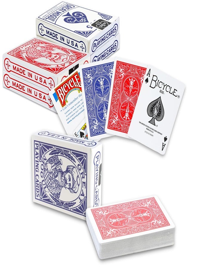 Bicycle بطاقات لعب دراجة عتيقة العظمة موغول رايدر 4 عبوة - حزمة مع 4 مجموعات بطاقات لعب مزودة بوسائد هوائية في صندوق قابل للتجميع - Image 1