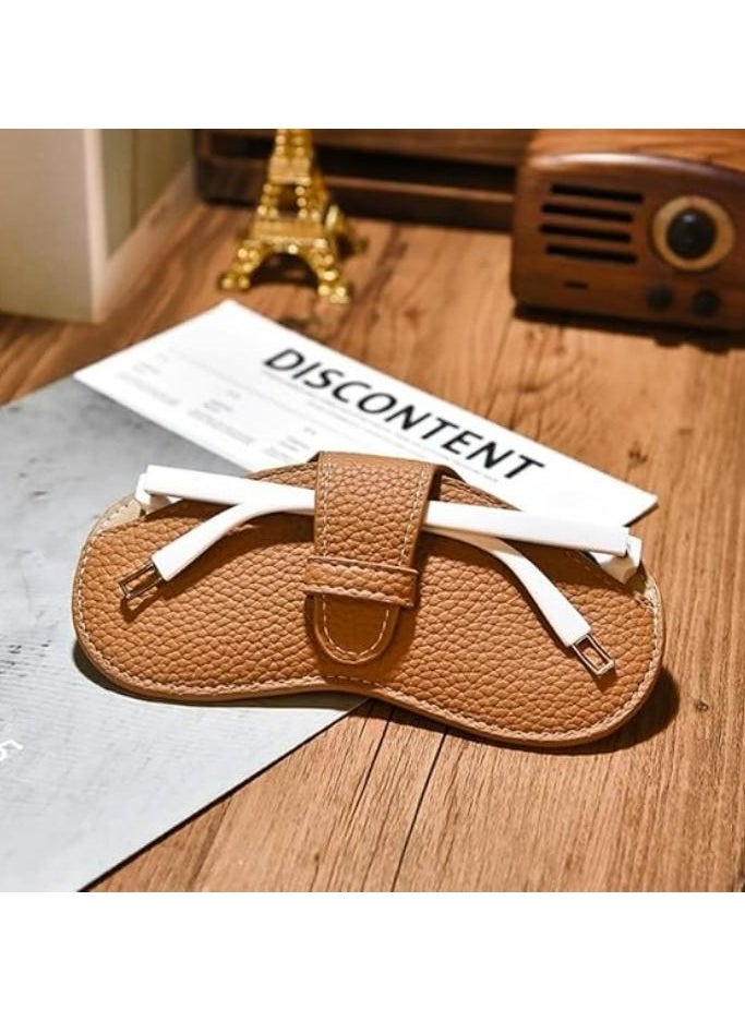 Oasisgalore Soft Leather Sunglasses Case – Portable Anti-Scratch Eyeglass Pouch for Men and Women  - Image 4