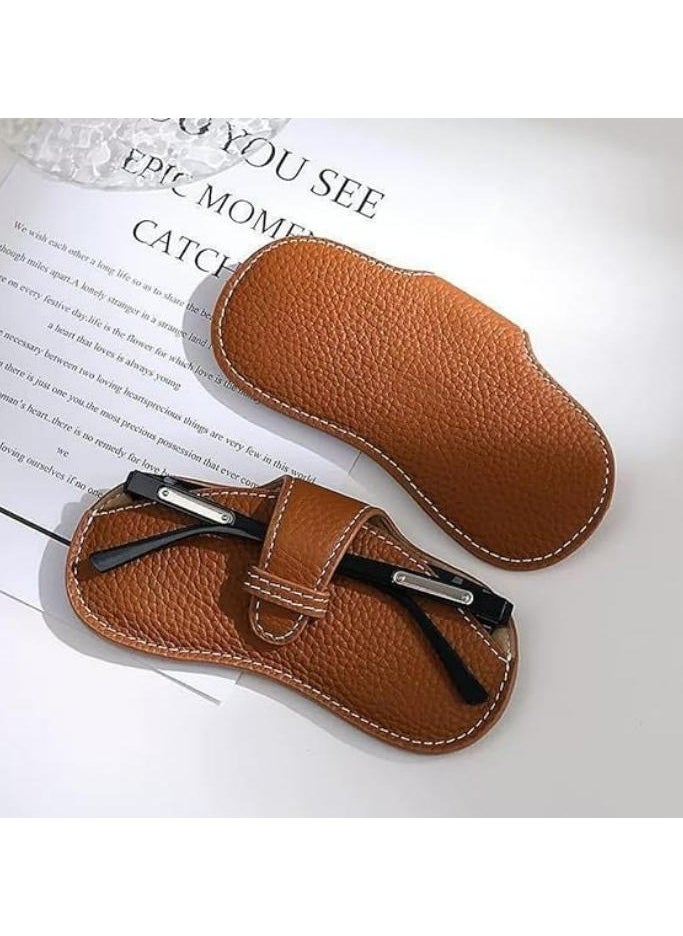 Oasisgalore Soft Leather Sunglasses Case – Portable Anti-Scratch Eyeglass Pouch for Men and Women  - Image 2