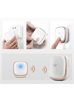 Arabest Wireless Doorbell,Push Button Self-powered Transmitter Waterproof Flashing Door Bell, 38 Chimes 5 Volume Levels (Gold)  - Image 4