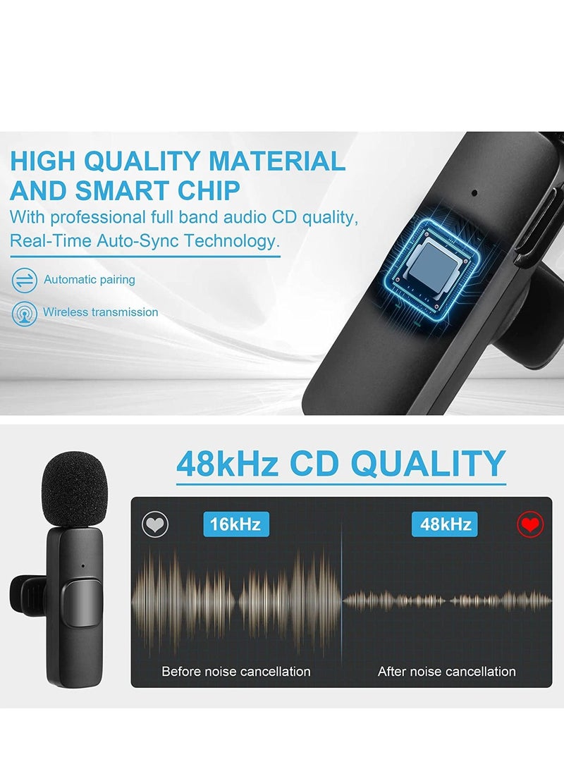 Wireless Lavalier Microphone for Type-C Phone, Plug-Play Wireless Mic with 2 Microphone for USB-C Android Phone Video Recording, Interview, Vlog, Auto Sync and Noise Reduction - Image 4