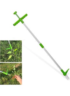 Generic Stand-Up er Root Removal Tool with 3 Stainless Steel Claws, 39 Long Reinforced Aluminum Alloy Pole Manual Remover  Puller Hand  - Image 1